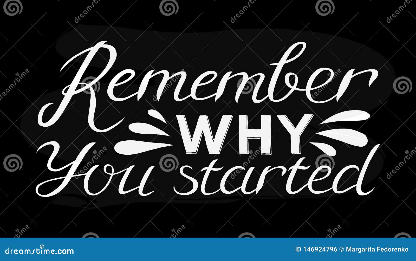 Remember Why You Started - Hand Drawn Inspirational Quote. Vector ...