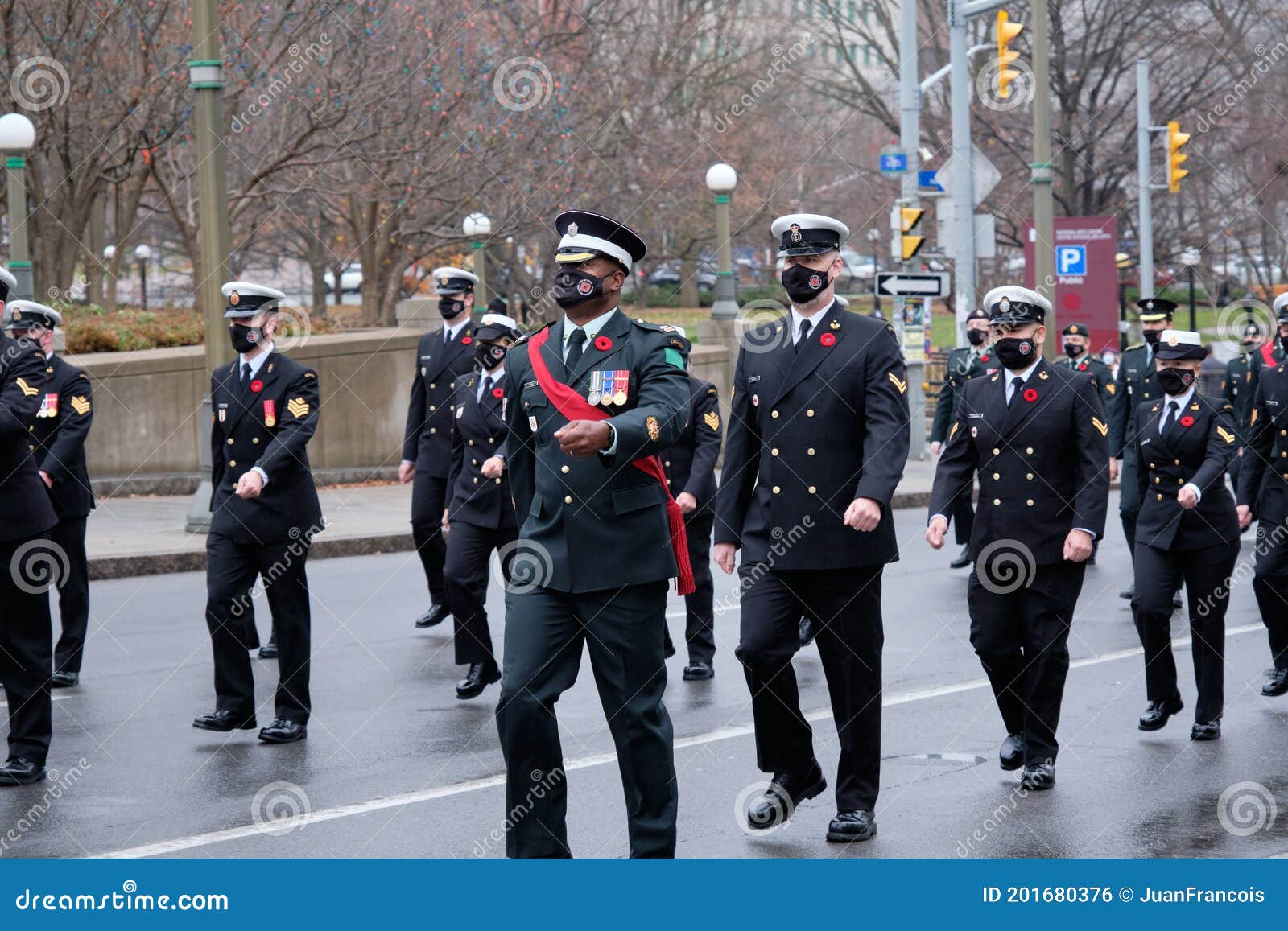 Remembrance Day Ceremony Parade. Ottawa, Canada. November 2020