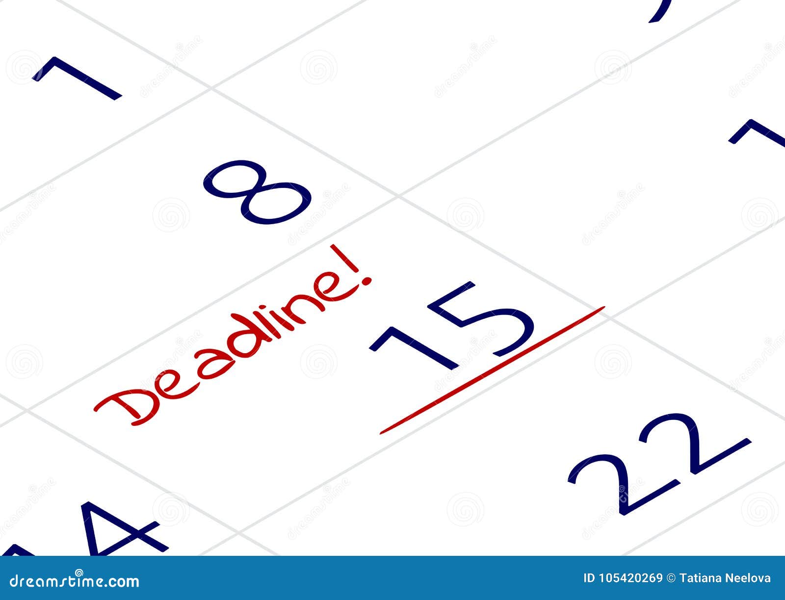 a reminder of the important appointment. an important date with the word deadline written in notebook or calendar.