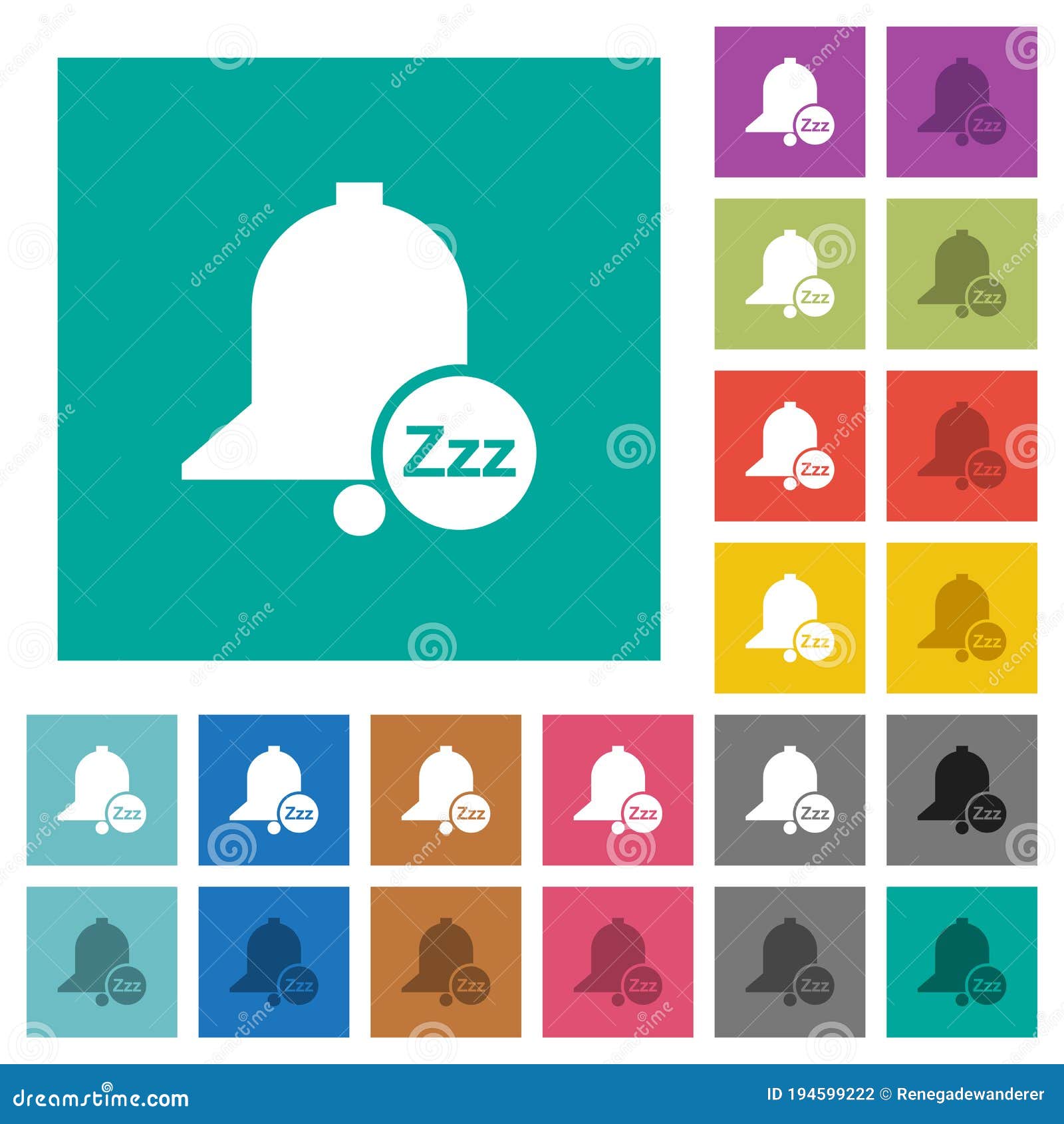 reminder snooze square flat multi colored icons