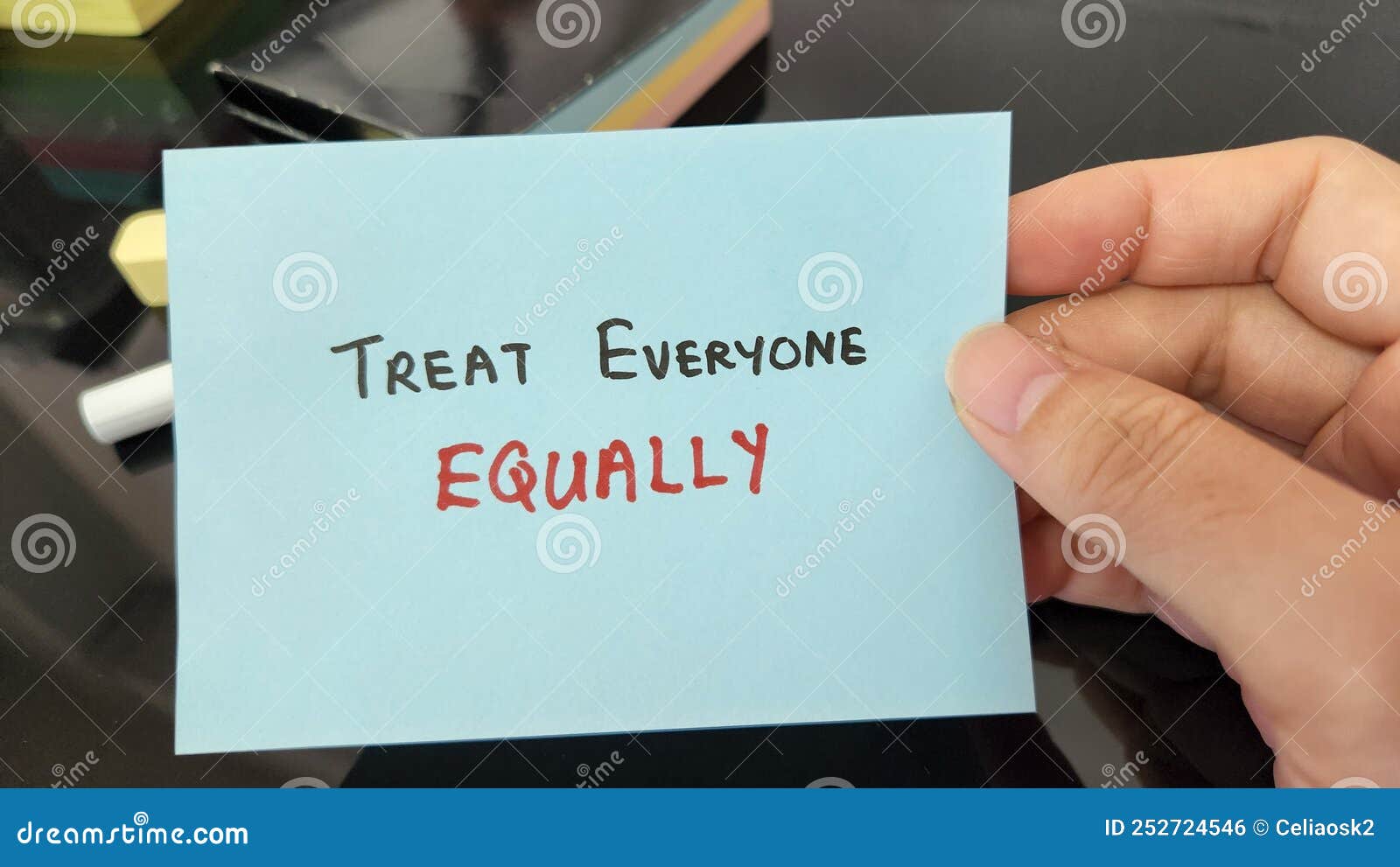 A Reminder To Treat Everyone Equally Stock Photo Image of right