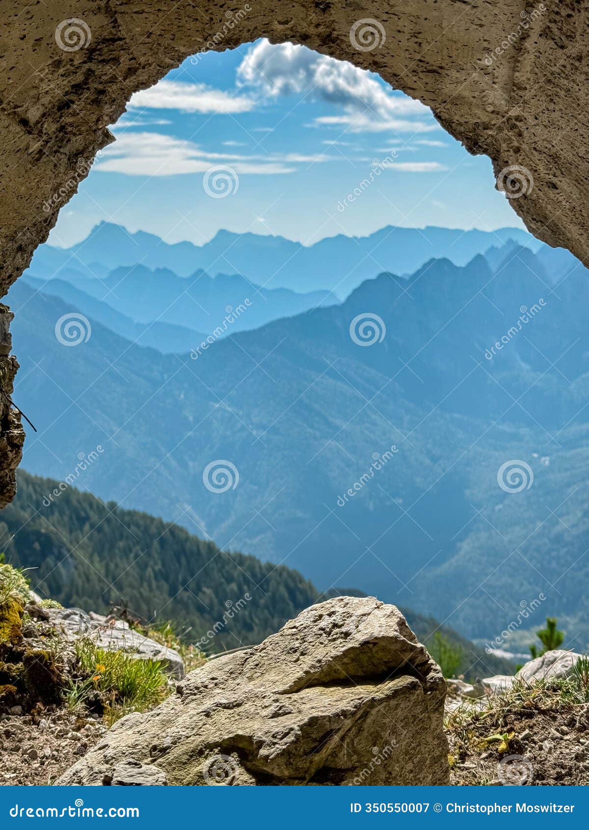 miezegnot - remnant of tunnel from first world war along defense line on mountain peak jof di miezegnot