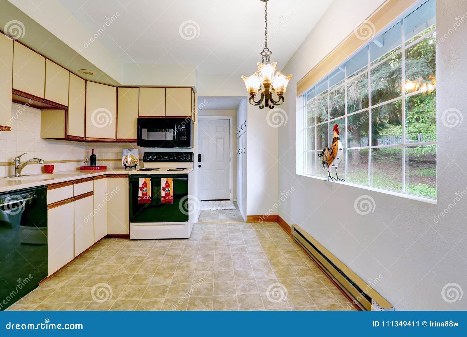 Remodeled Kitchen Room With Cream Cabinets Stock Image Image Of