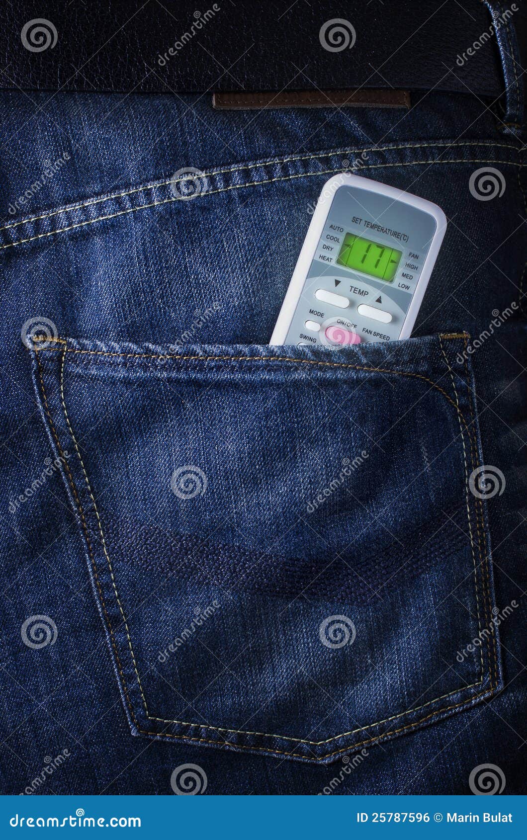 Remote from Air Conditioner in Jeans Poket Stock Photo Image of