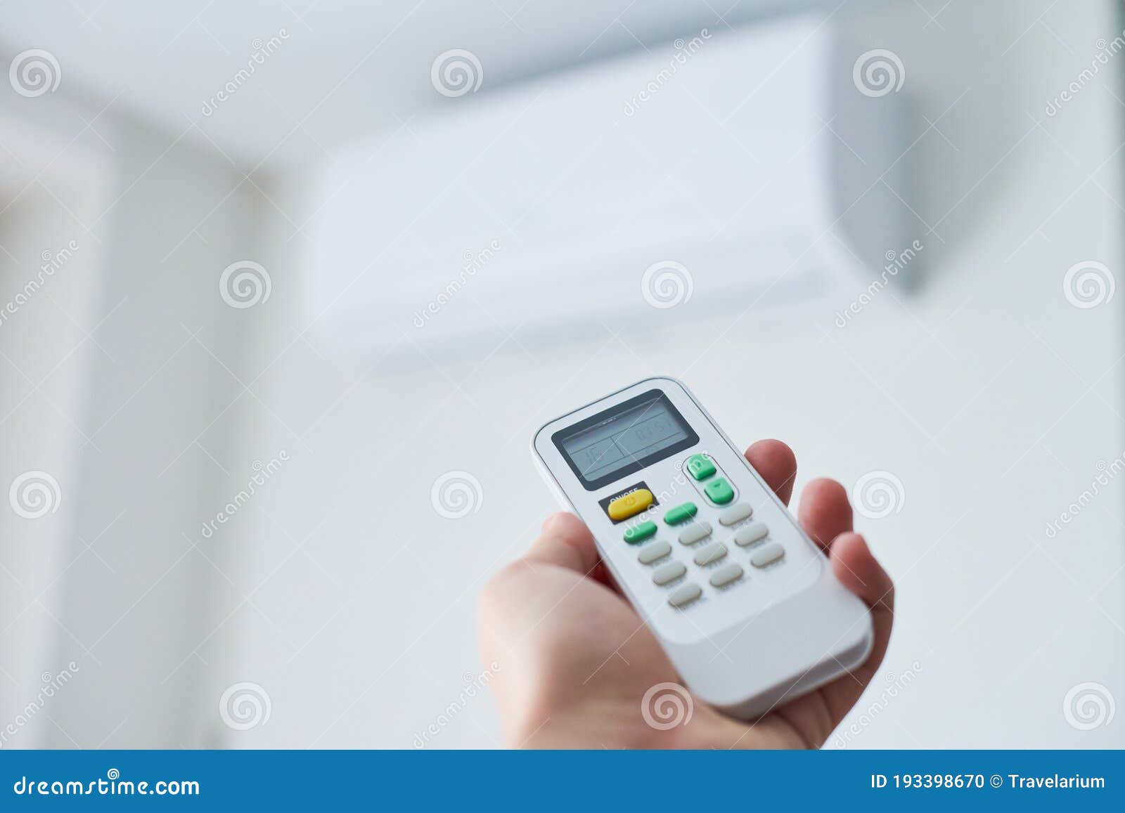 Remote Control for Air Conditioner in Hand Stock Photo Image of
