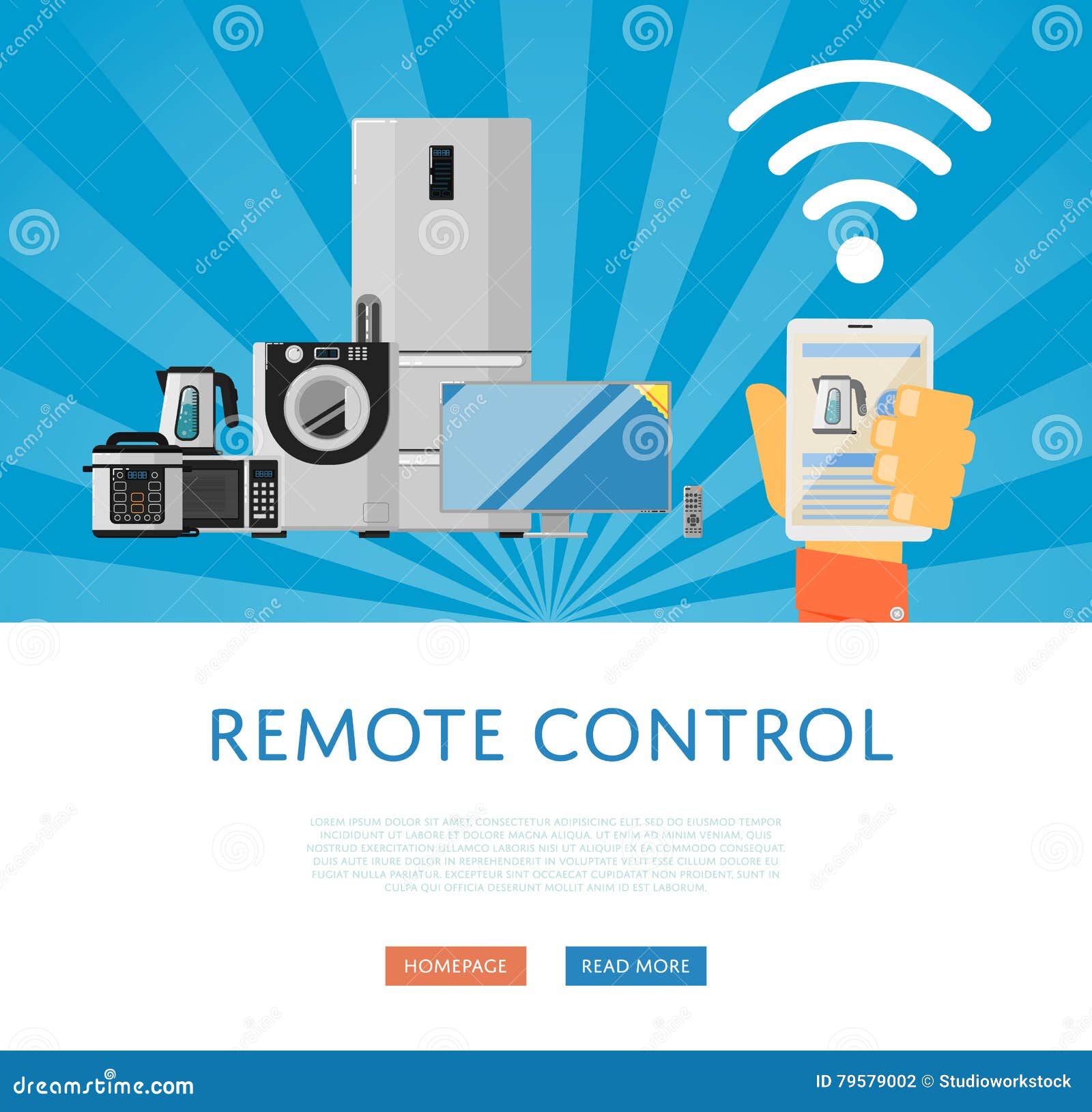 Remote Control for Household Appliances Concept Stock Vector