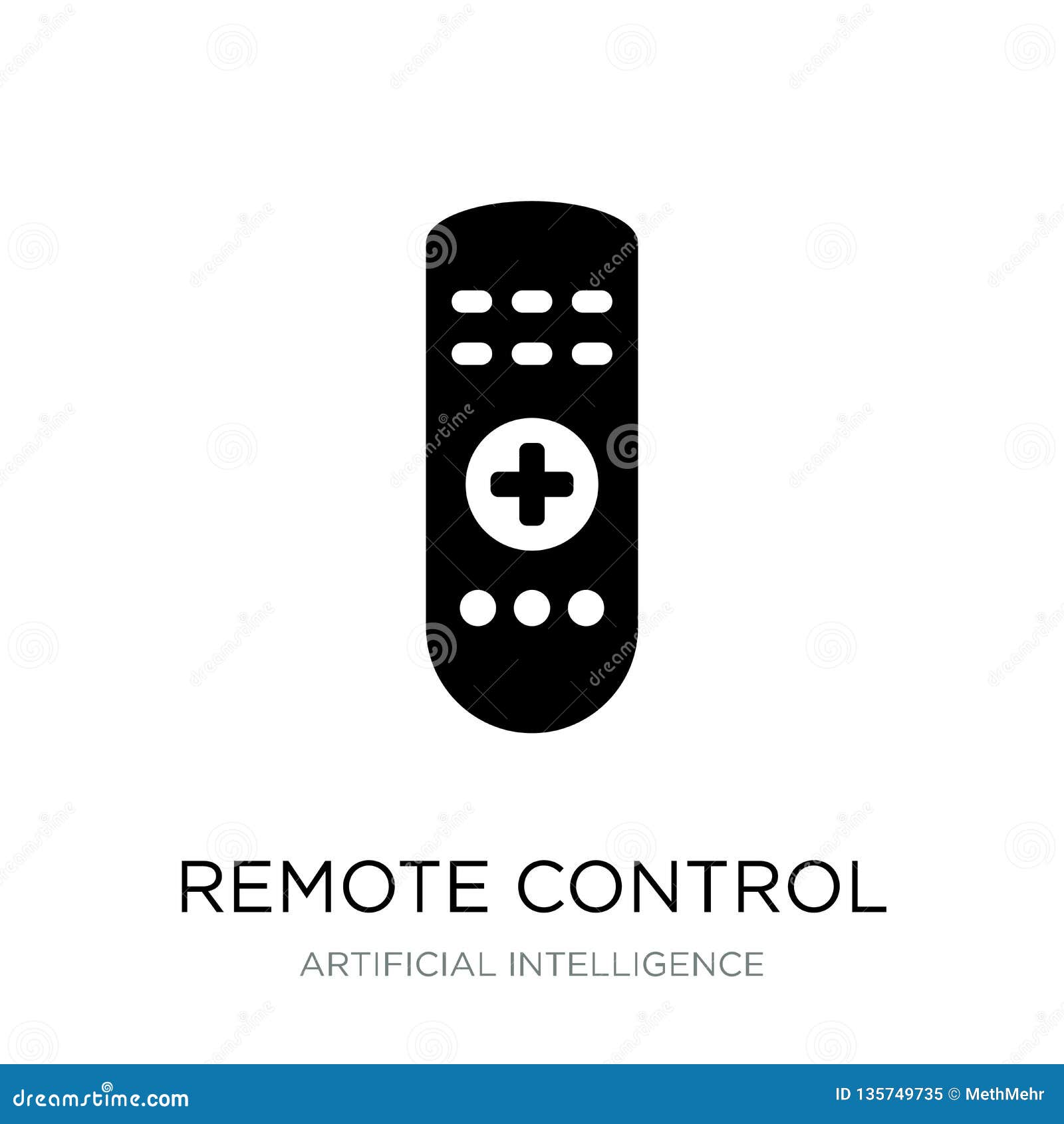 Remote Control Icon in Trendy Design Style. Remote Control Icon Isolated on White Background