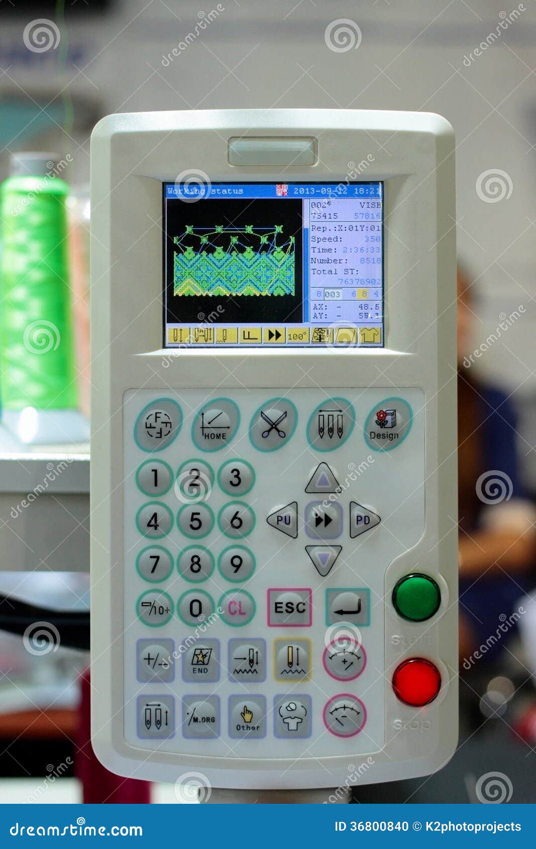 Remote Control for Industrial Embroidery Machine Stock Photo Image of