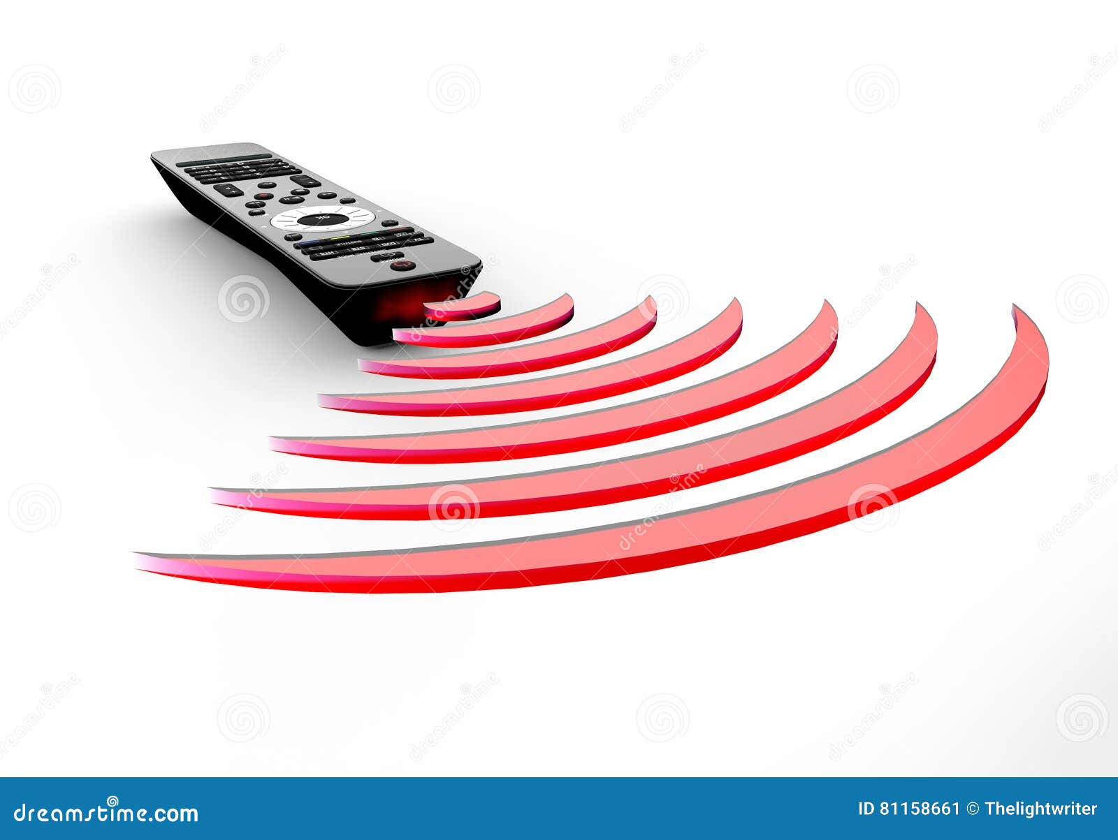 Remote, Control with L Waves on White Stock Illustration Illustration