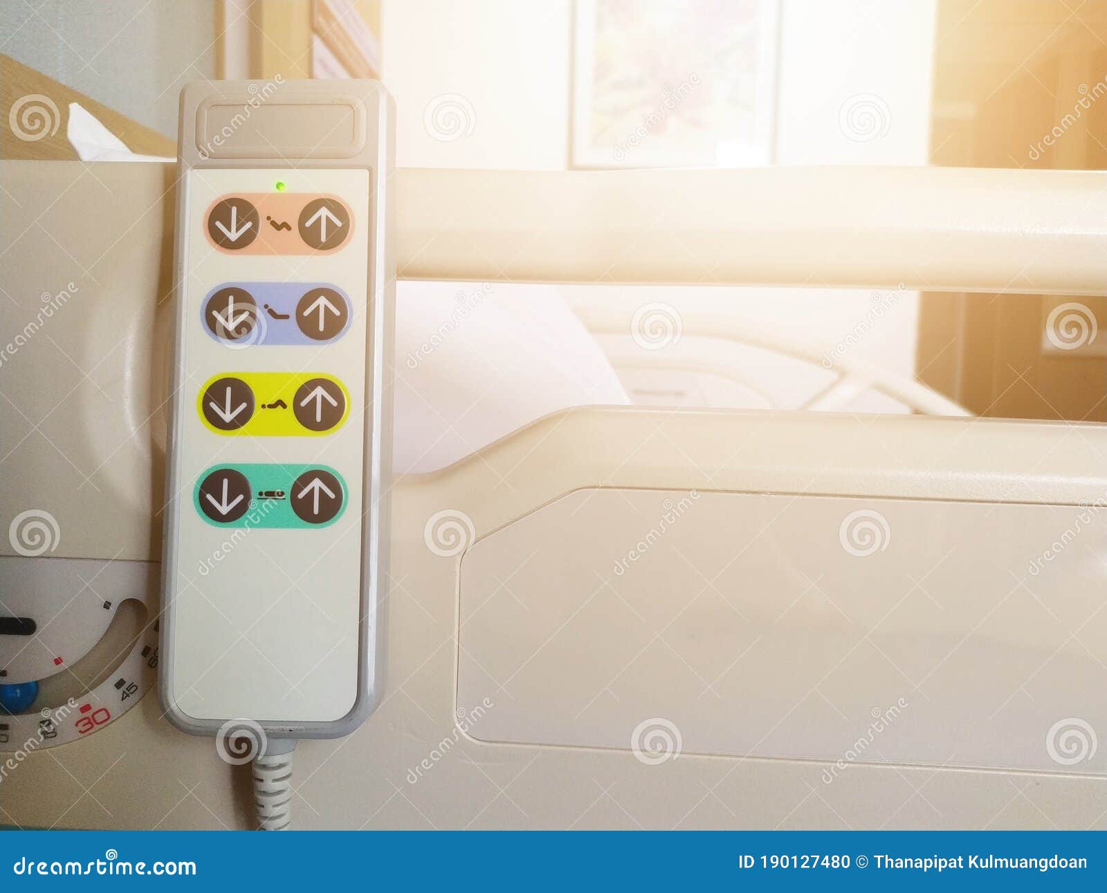 Remote Control Panel of Electric Adjustable Bed Stock Photo Image of