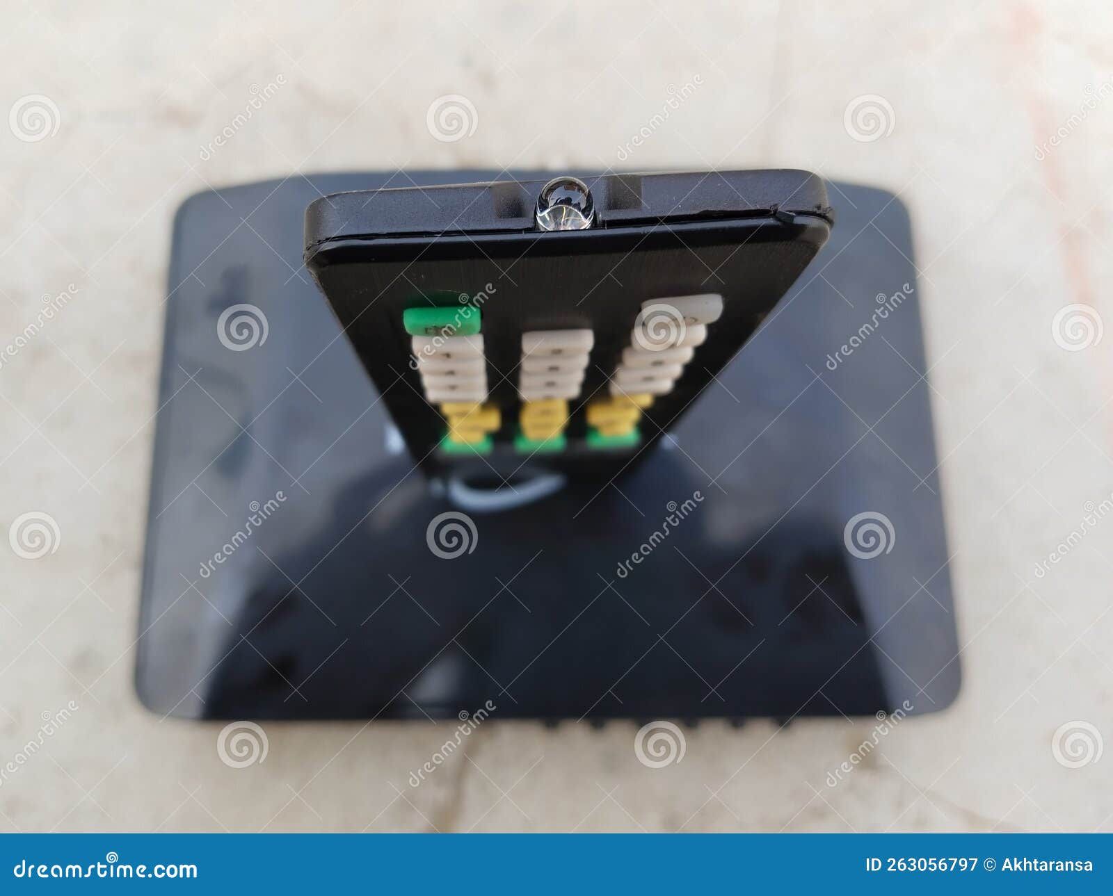 Remote Control Standing on the Dish Satellite Box, Receiver for