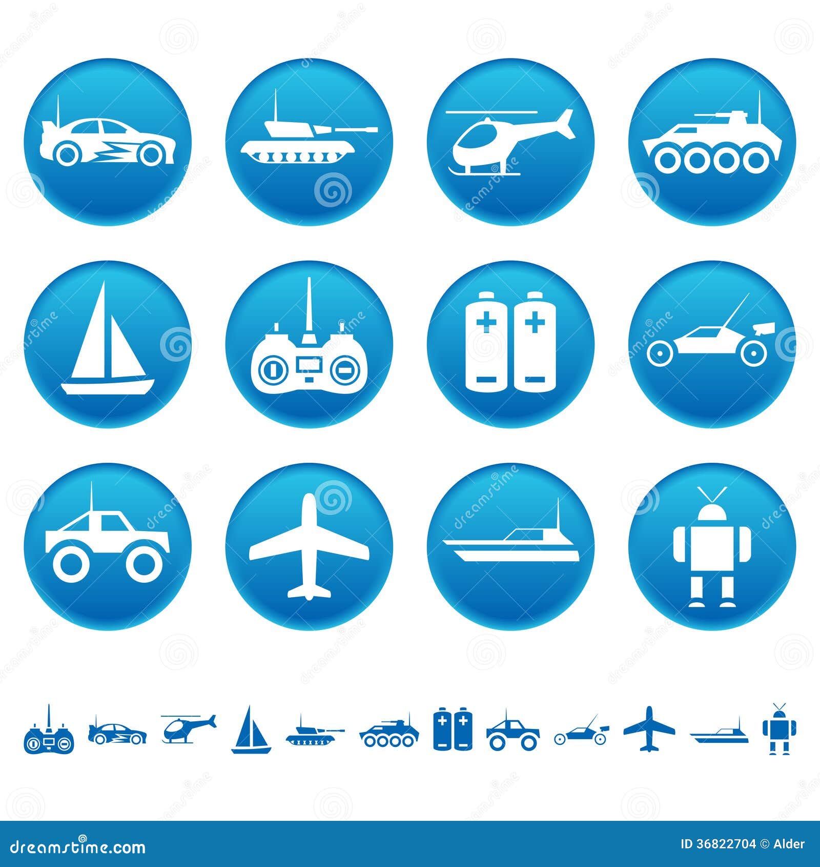 Remote control toys icons stock vector. Illustration of hobby 36822704