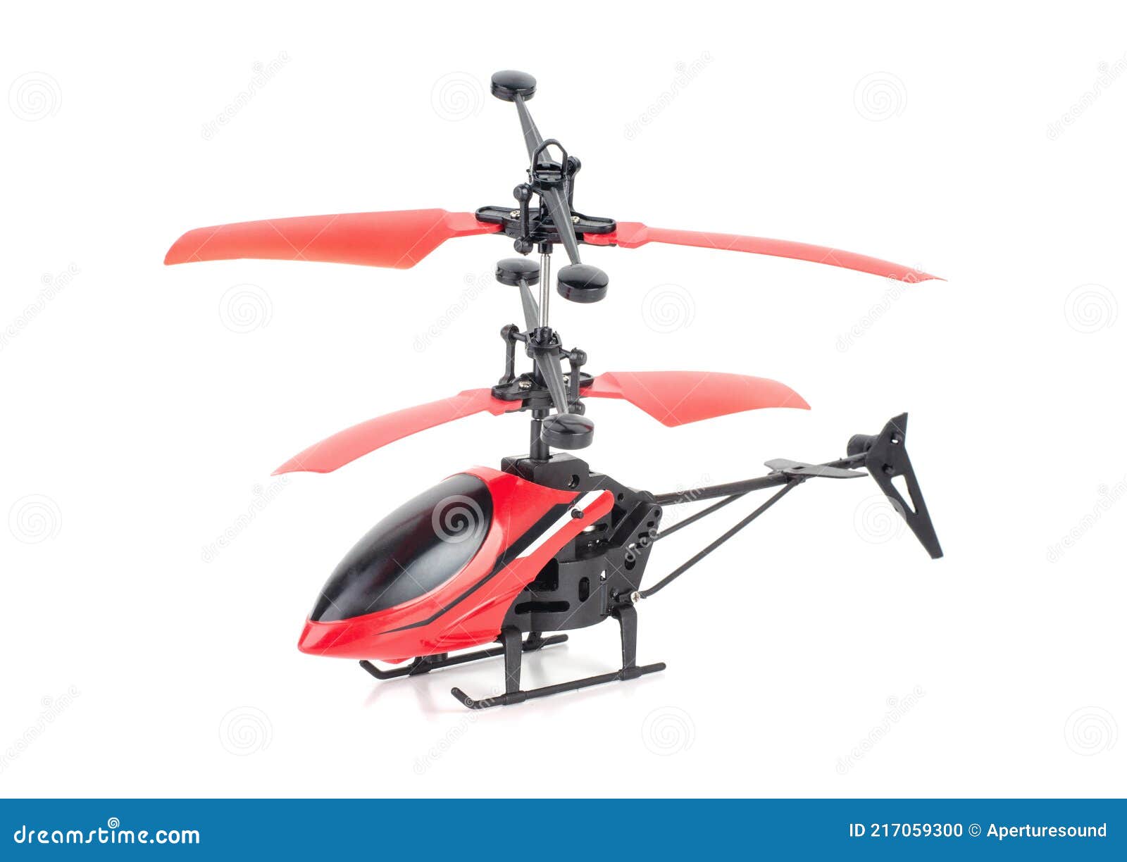 Remote Controlled Red Helicopter Isolated Stock Photo Image of design