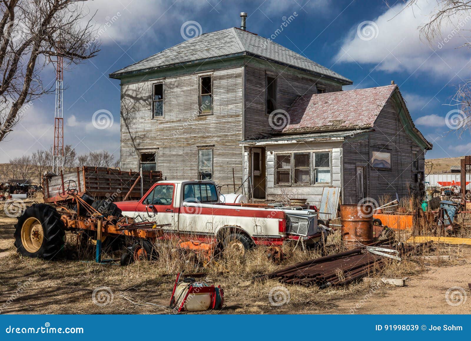 Remote Falling Down House and Junk Yard Surrounding it, Nebraska