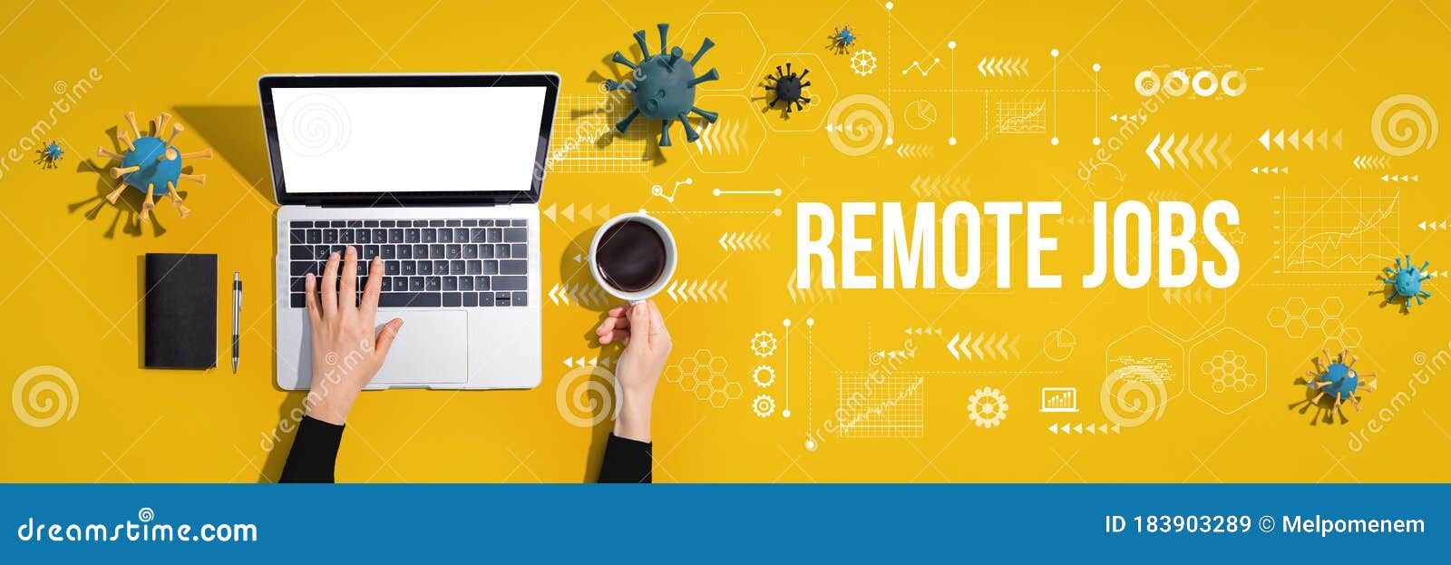 Remote Jobs Theme with Person Using Laptop Computer Stock Image Image