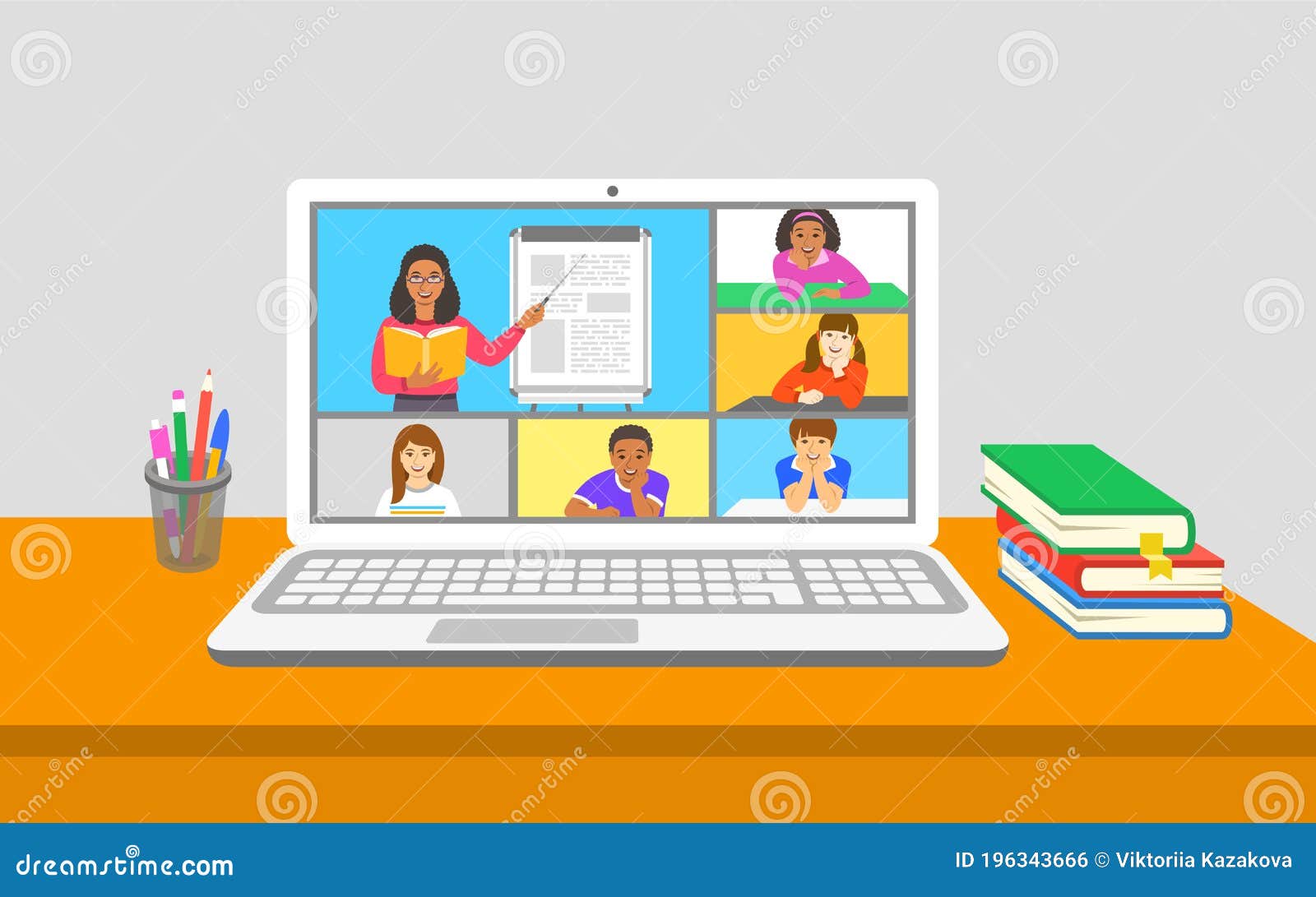 remote learning virtual class kids teleconference