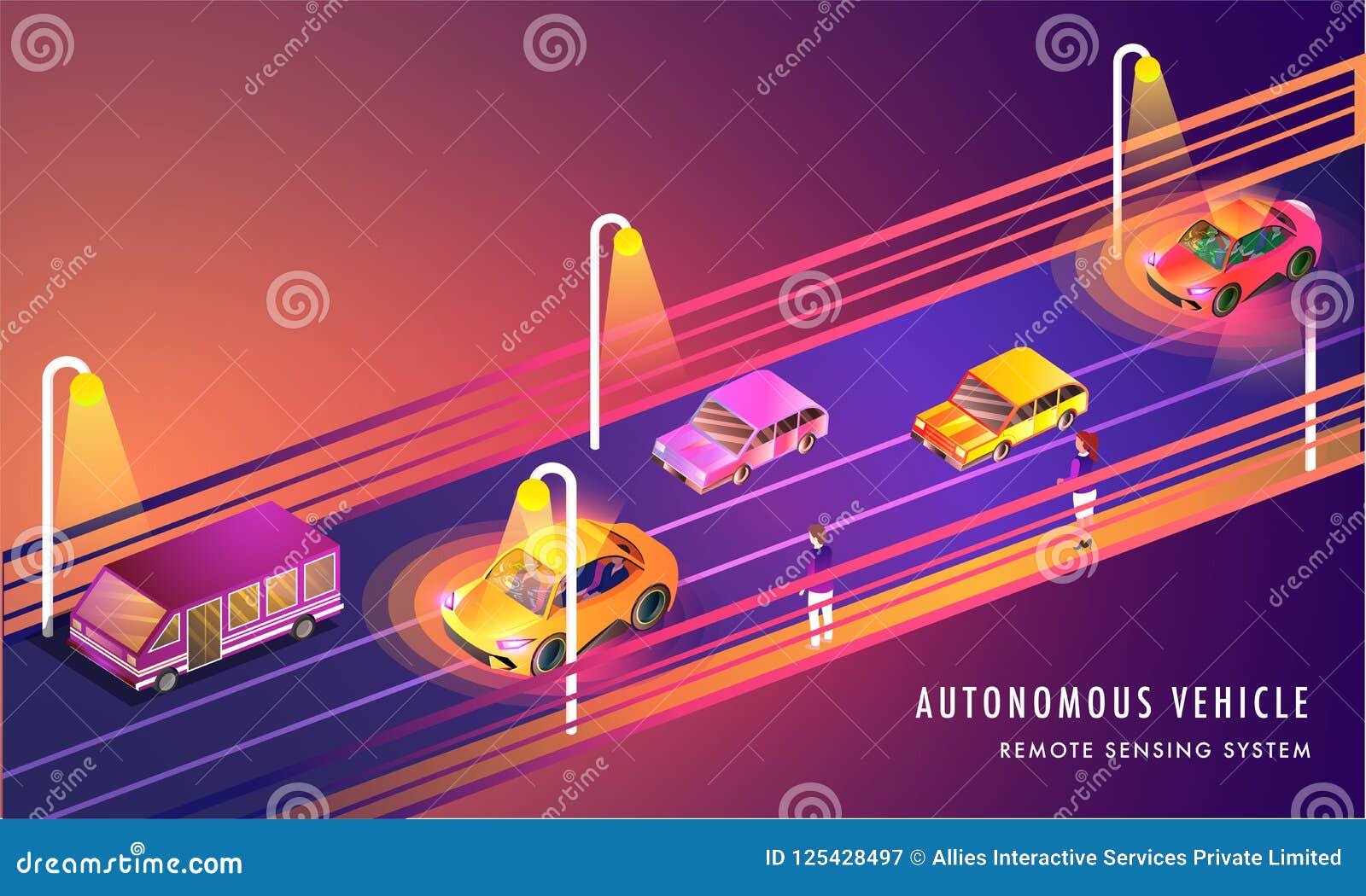 Autonomous Vehicles Isometric Flowchart Vector Illustration ... Circuit Diagram
