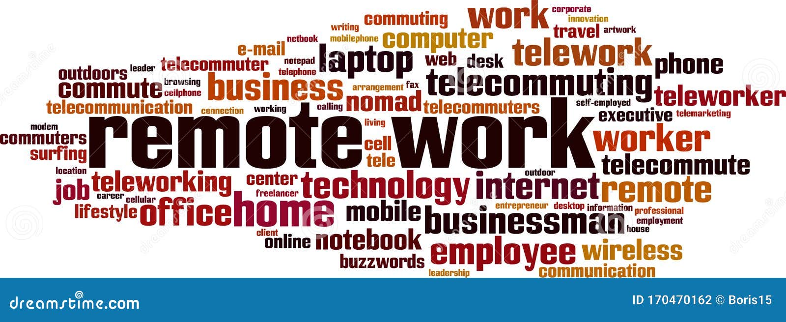 Remote work word cloud stock vector. Illustration of phone 170470162