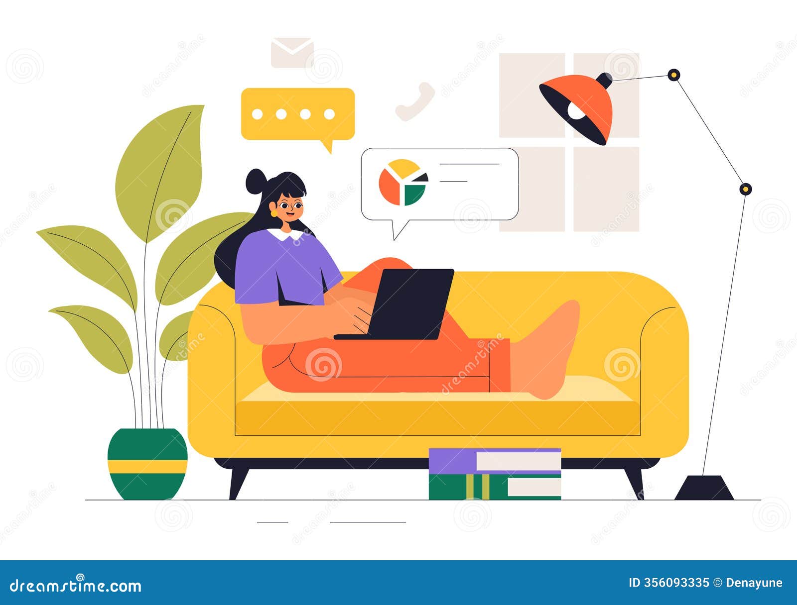 remote working setup   of a balanced work life environment with flextime, emphasizing flexibility