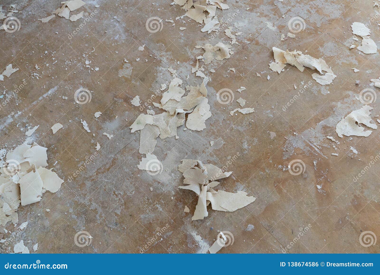 Remove The Old Carpet Residue From The Floor Stock Photo Image