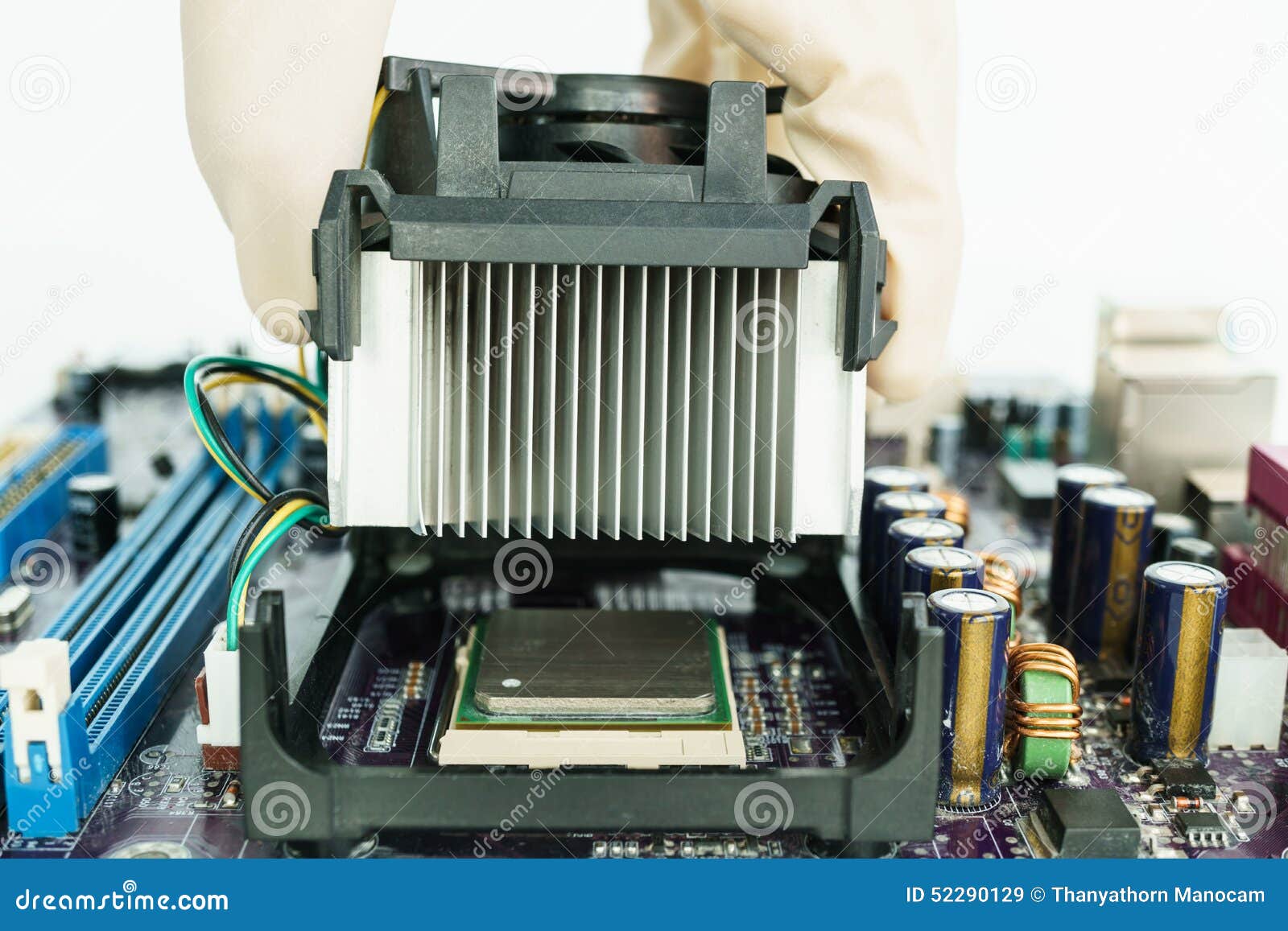 Remove Heatsink from Board with Hand Stock Image Image of black