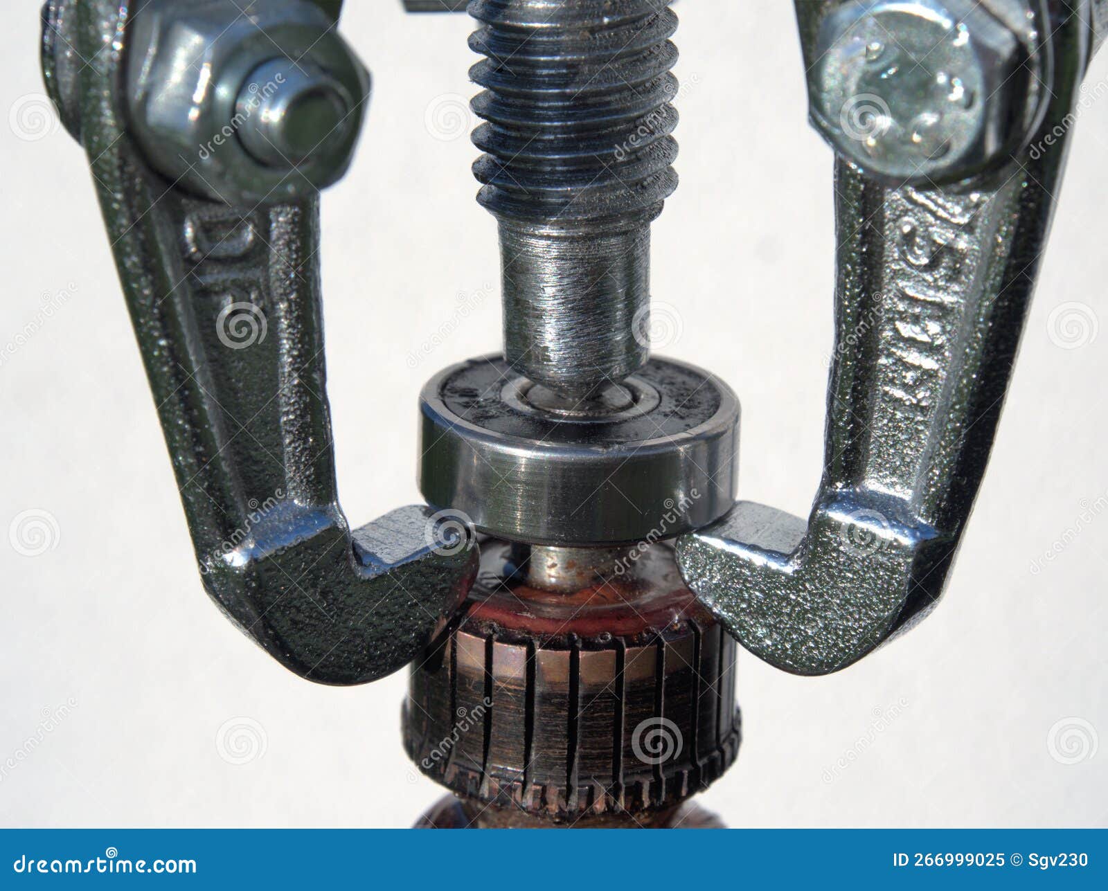 Removing the Ball Bearing with a Bearing Puller Stock Image Image of