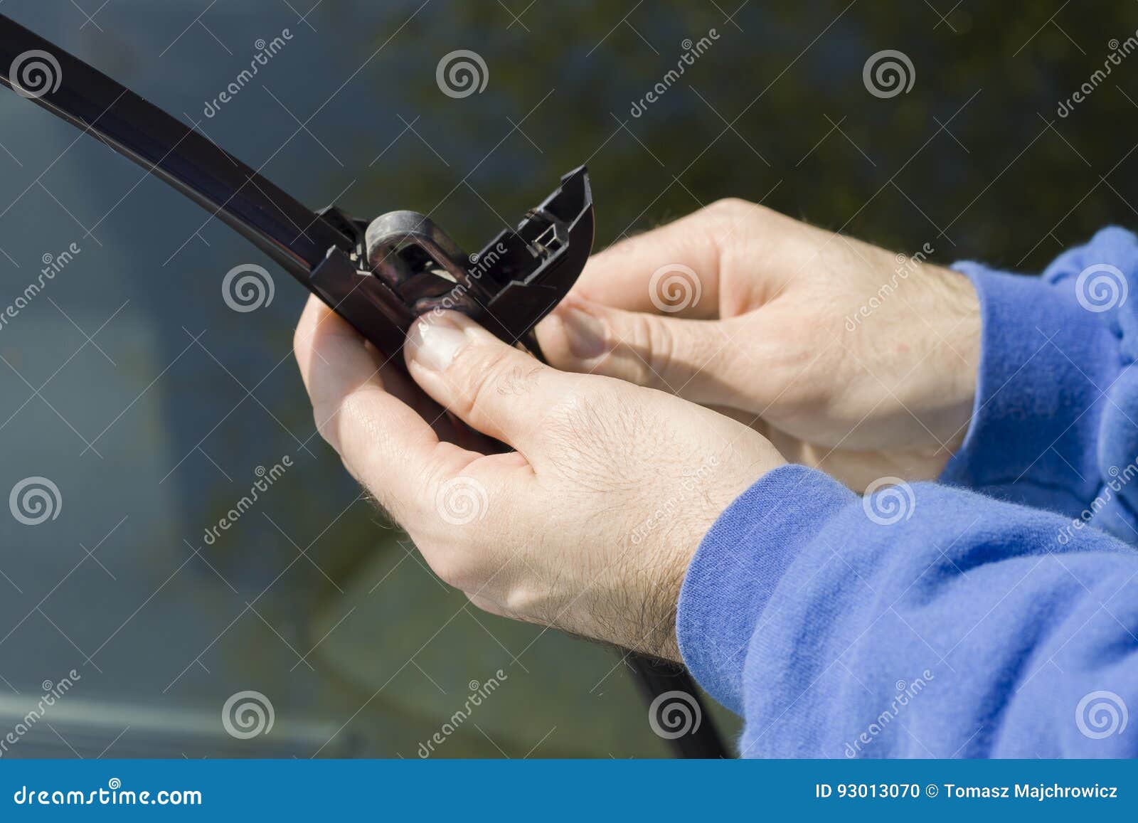 Removing the Damaged Wiper from the Arm. Stock Photo Image of