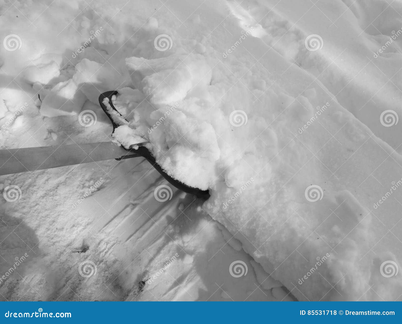 Removing Snow with a Shovel after Snowfall Stock Photo Image of