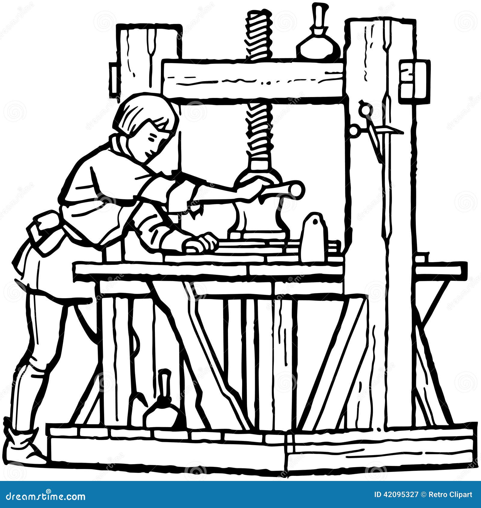 Renaissance Printer stock vector. Illustration of fifties 42095327