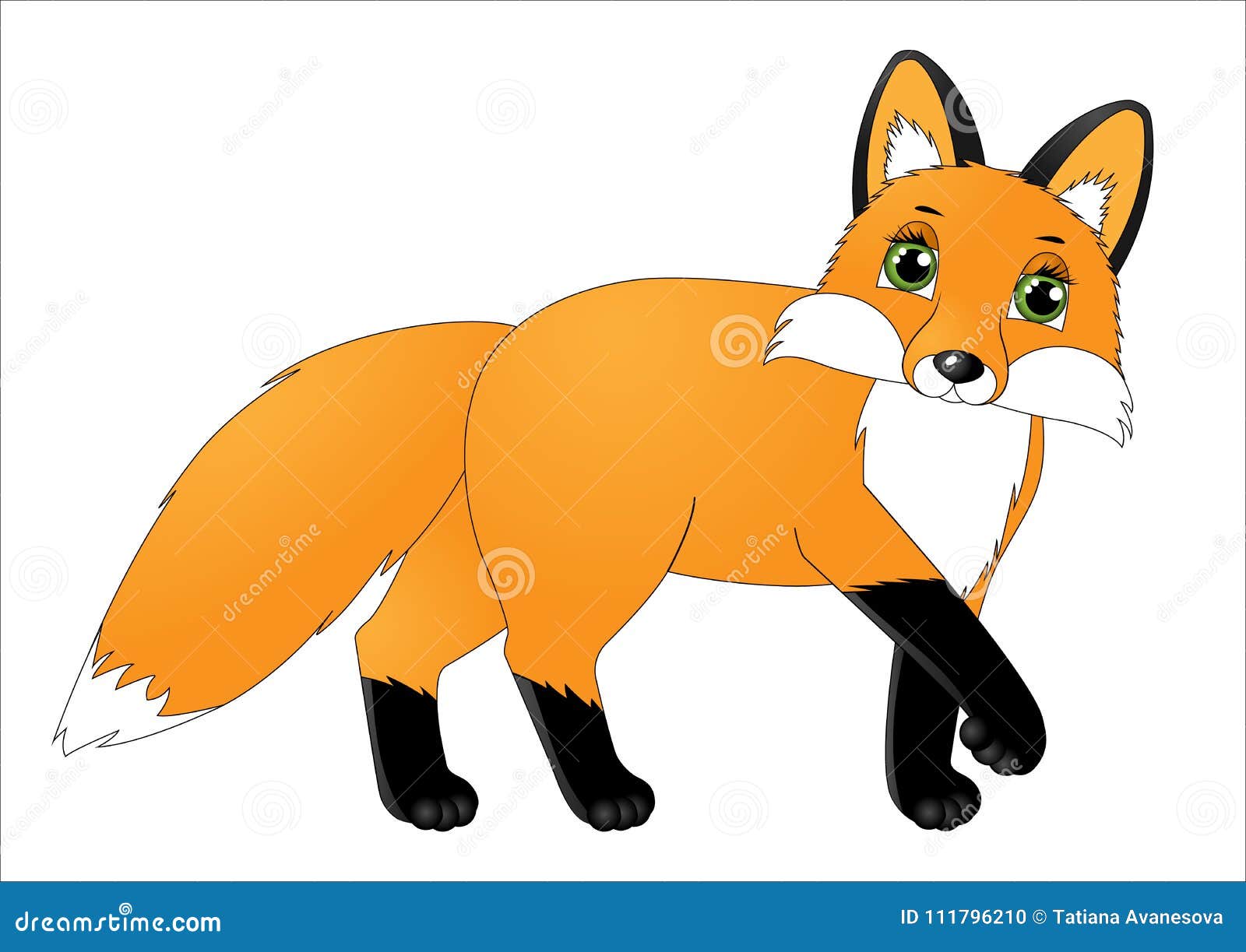 Renard Mignon De Dessin Animé Illustration Stock
