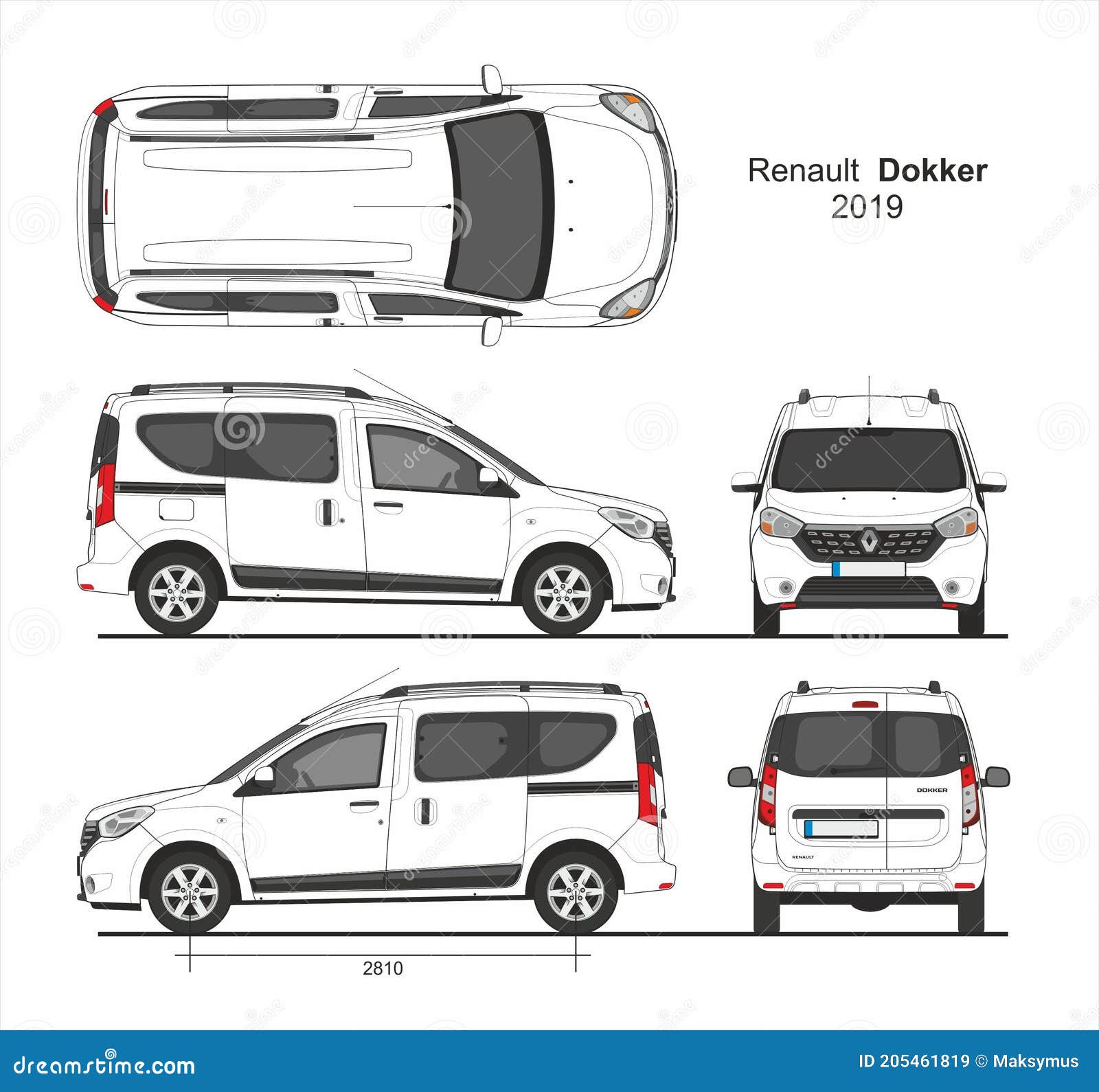 Vecteur Stock Cargo vehicle Dacia Dokker vector template