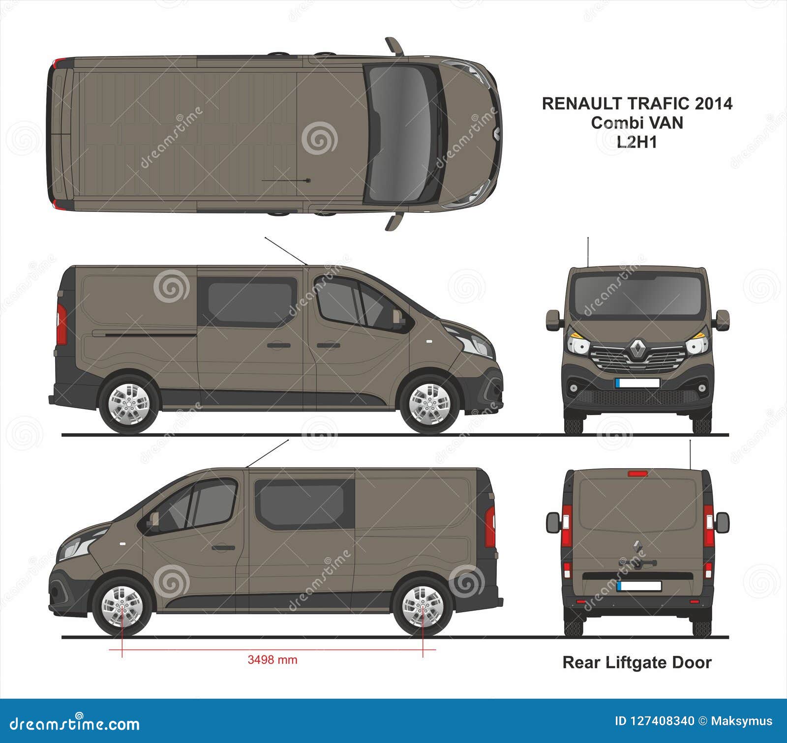 Renault Trafic Combi Delivery Van L2H1 2014 Editorial Image - Illustration Of Vehicle, Trafic: 127408340