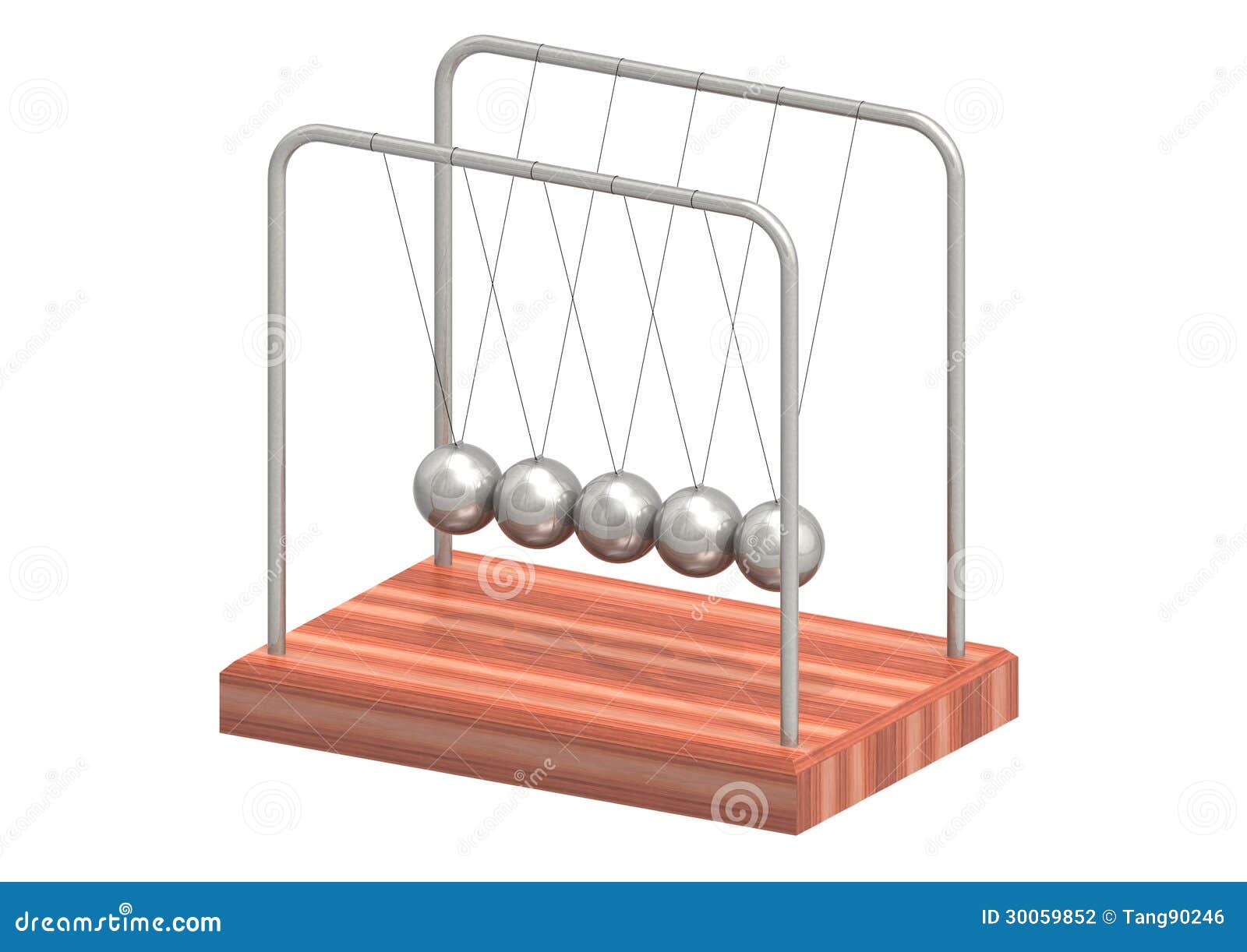 Newtons Cradle. A render artwork with white background