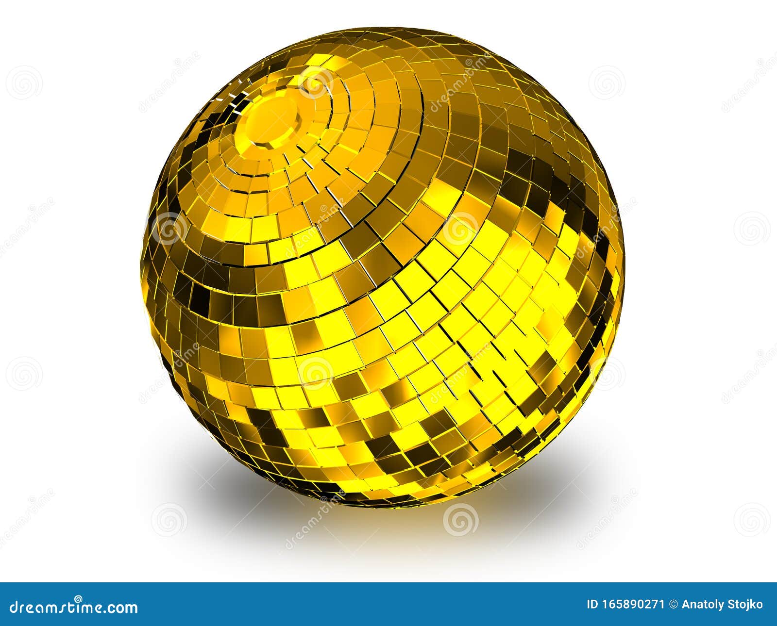 Golden Disco Ball With Light Rays Stock Illustration - Download