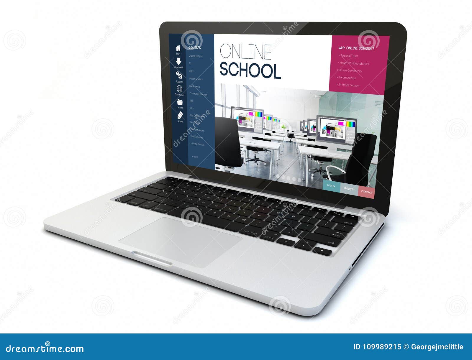 Laptop online school stock image. Image of elearning 109989215