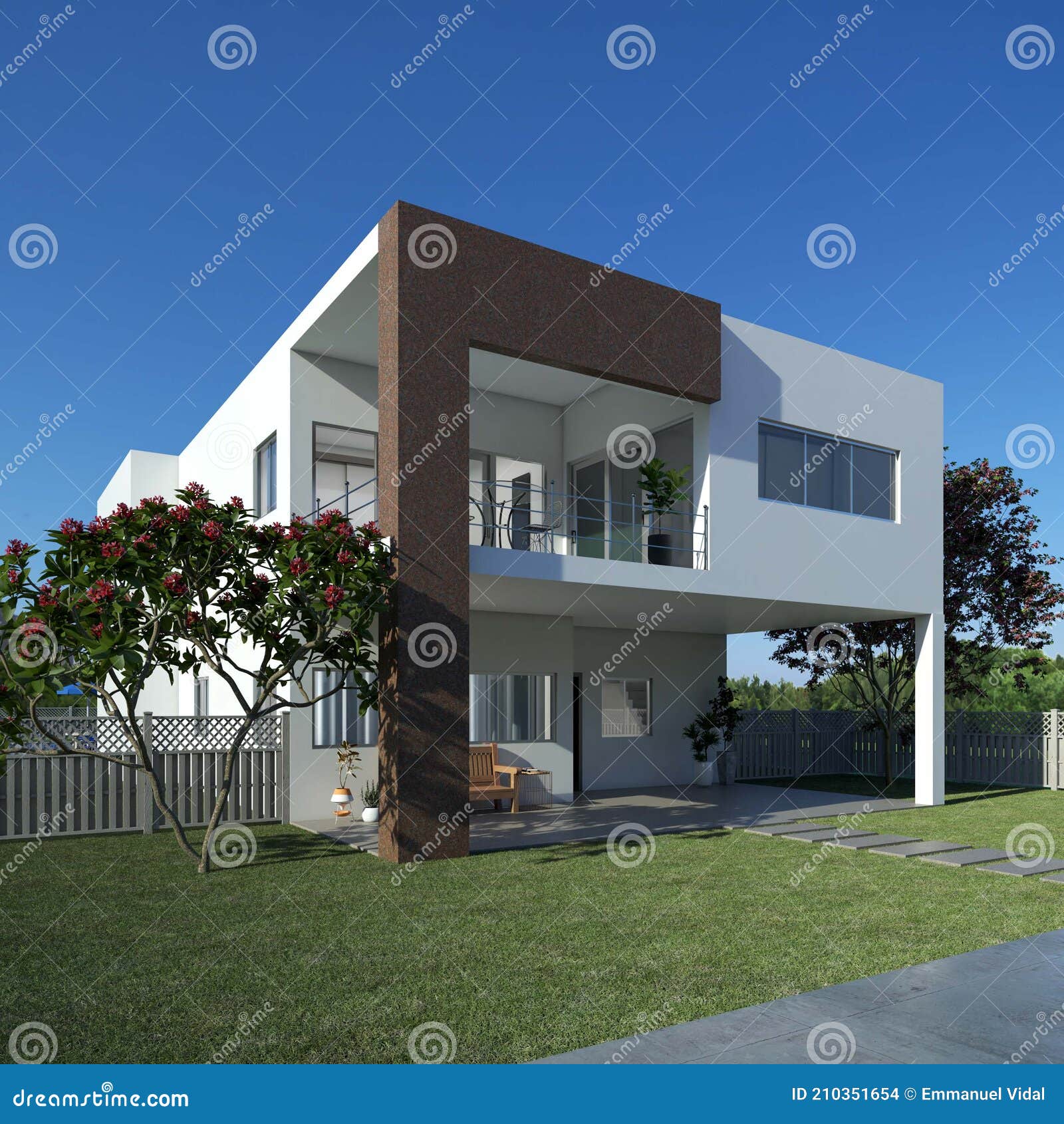 modern minimalist house exterior 2 3d rendering 3d  3d model