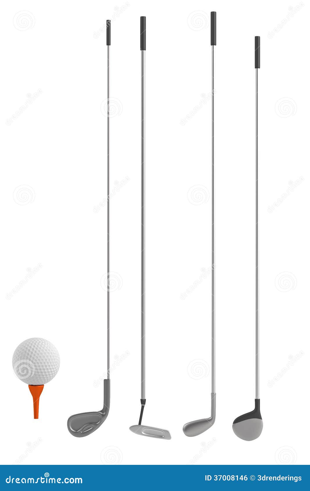 Render of golf poles stock illustration. Illustration of render 37008146