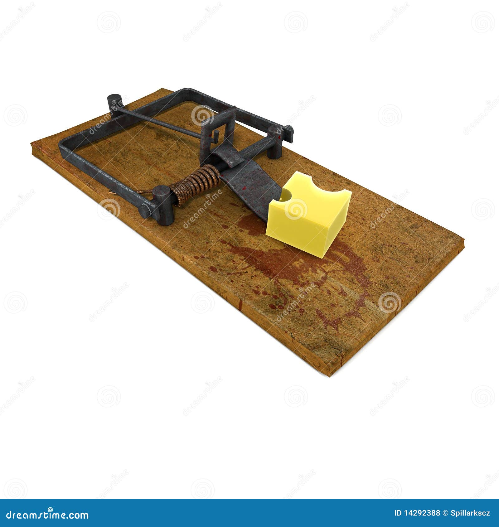 Mouse Trap Spring Loaded Bar Trap Cartoon Vector