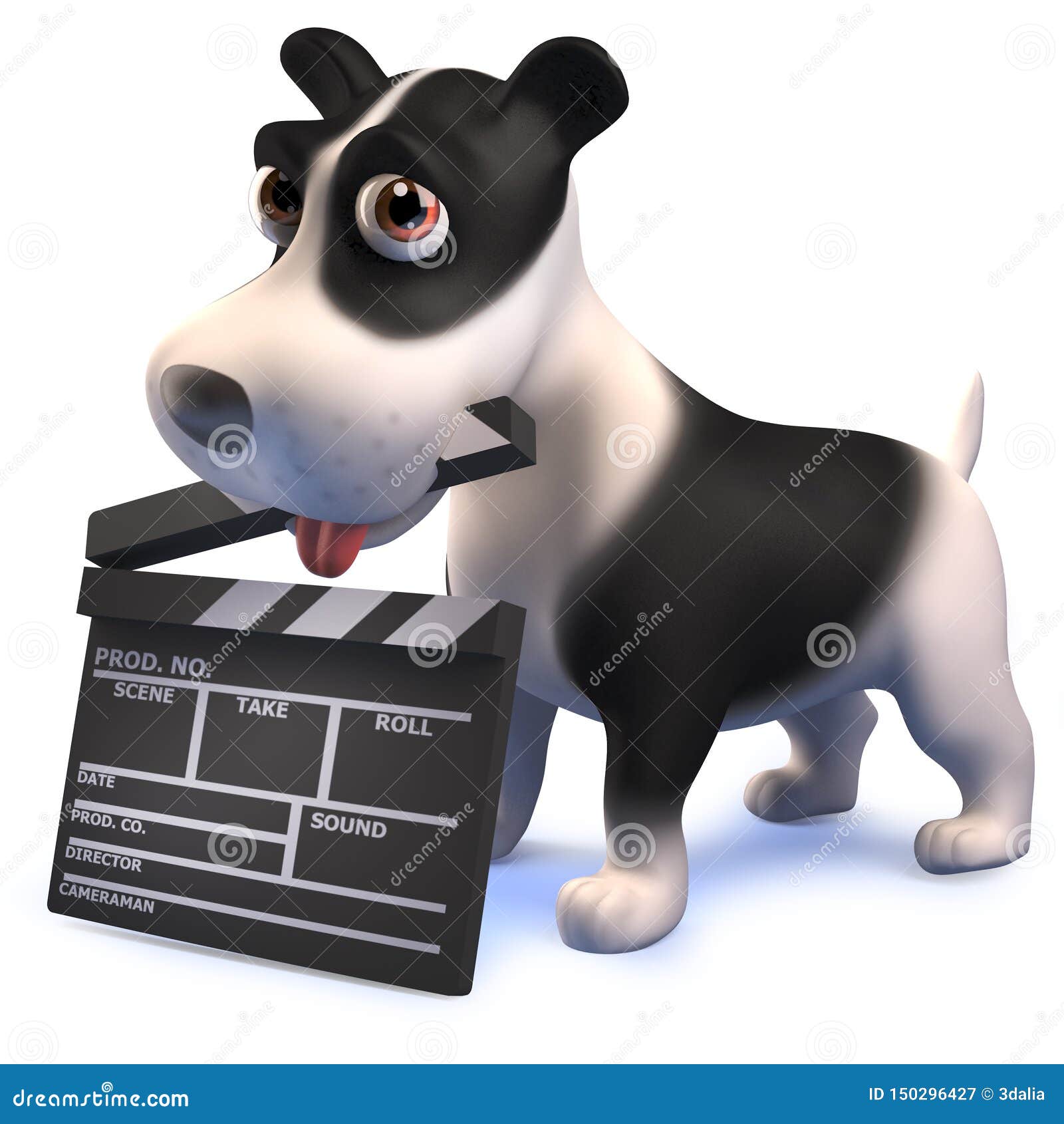 Cute 3d Cartoon Black and White Puppy Dog with a Film Slate in Its Mouth Stock Illustration - Illustration of movie, mutt: 150296427 Cute 3d Cartoon Black and White Puppy Dog with a Film Slate in Its Mouth Stock Illustration - Illustration of movie, mutt: 150296427
