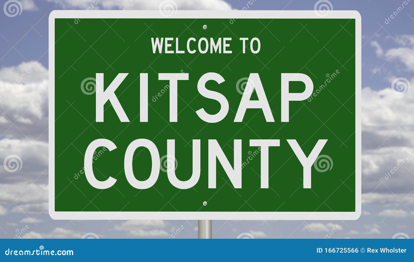 Kitsap County, Washington Outline Map Set Vector Illustration