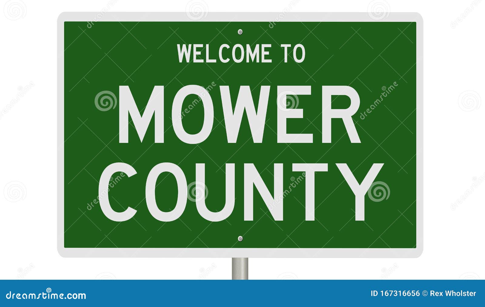 Road sign for Mower County stock illustration. Illustration of place