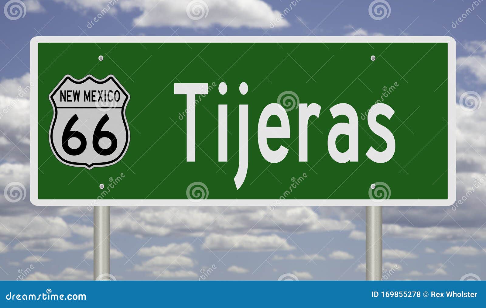 road sign for tijeras new mexico on route 66