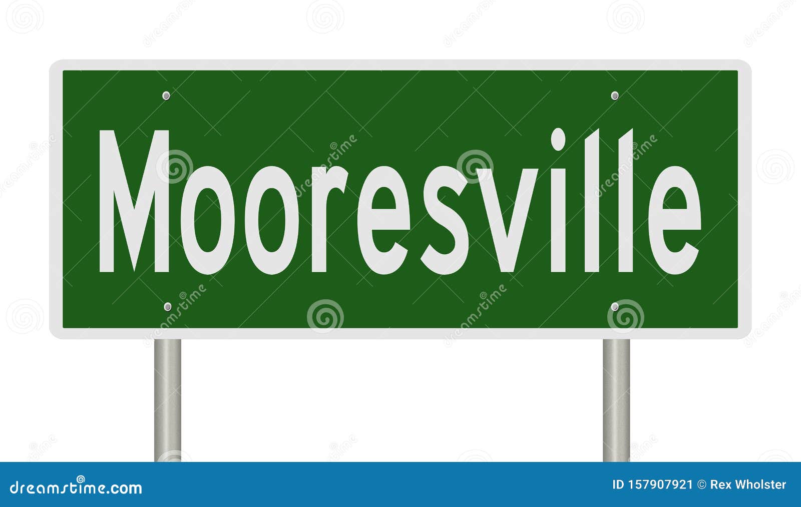Highway Sign for Mooresville North Carolina Stock Illustration ...