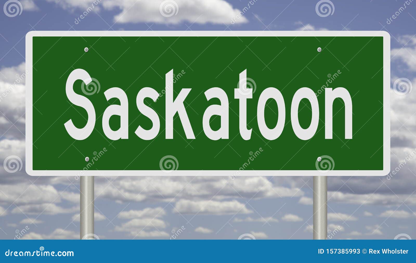 Highway Sign for Saskatoon Saskatchawan Stock Illustration