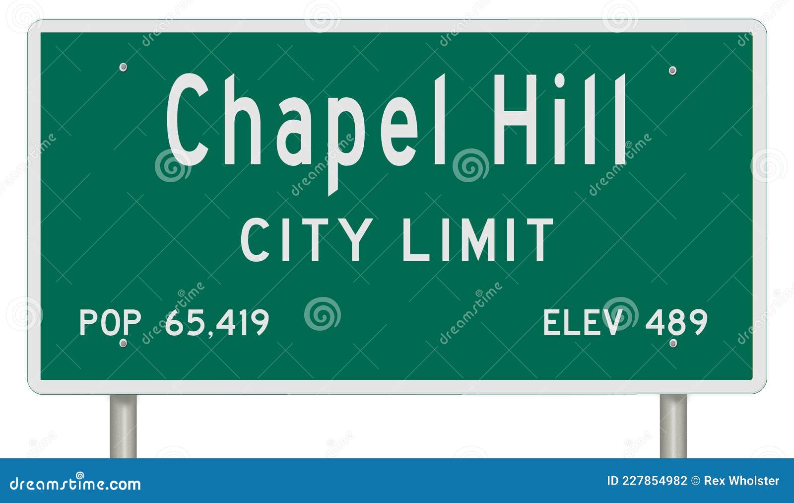 Chapel Hill Road Sign Showing Population and Elevation Stock ...