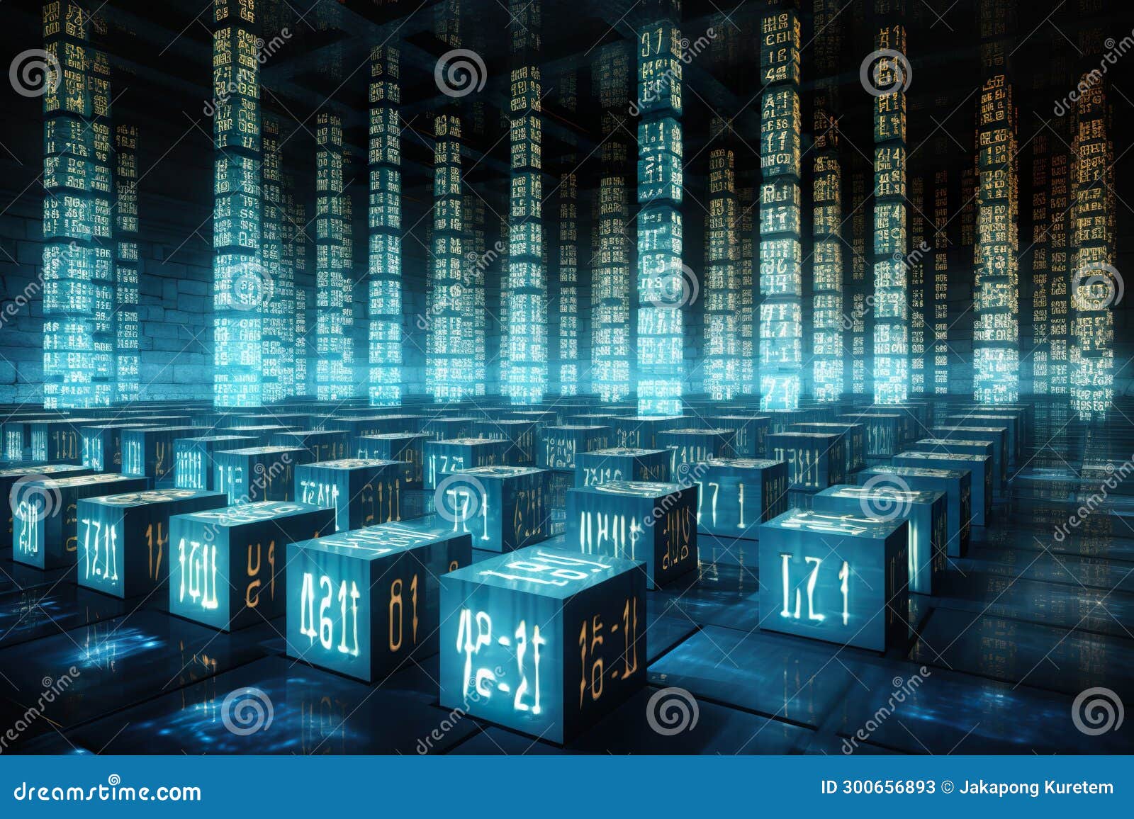 A Rendering of a Technology Data Binary Code Network Background. Stock ...