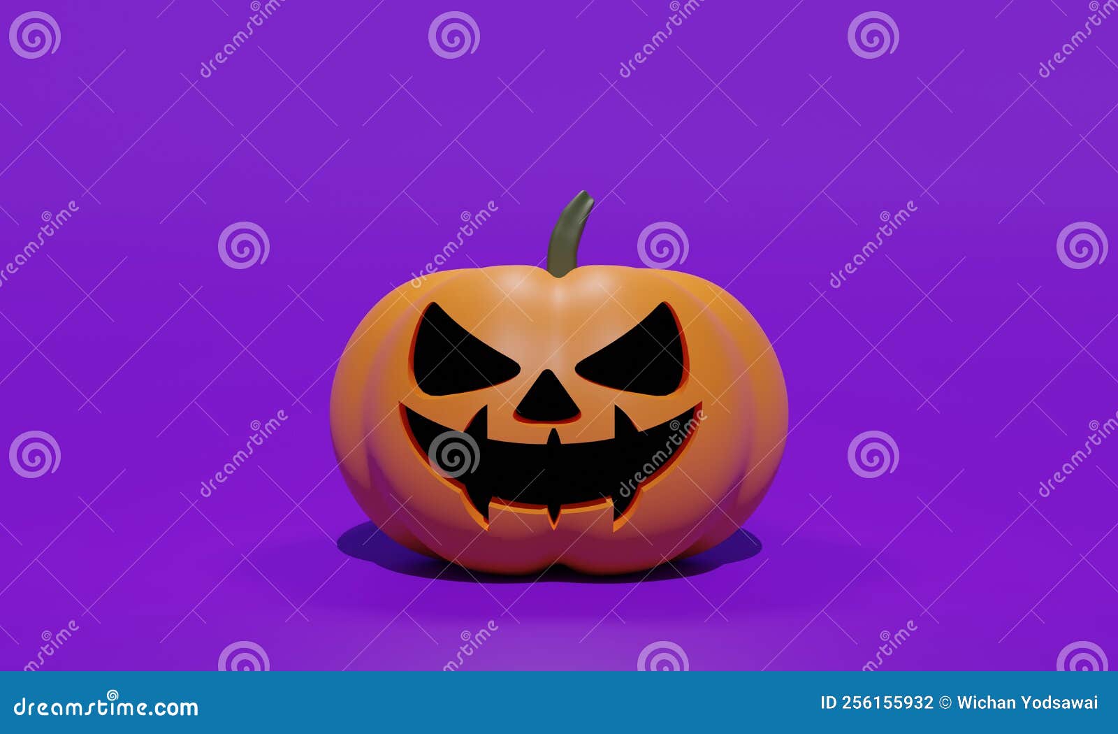 Abóbora De Halloween Com Cara Assustadora 3d Render Imagem