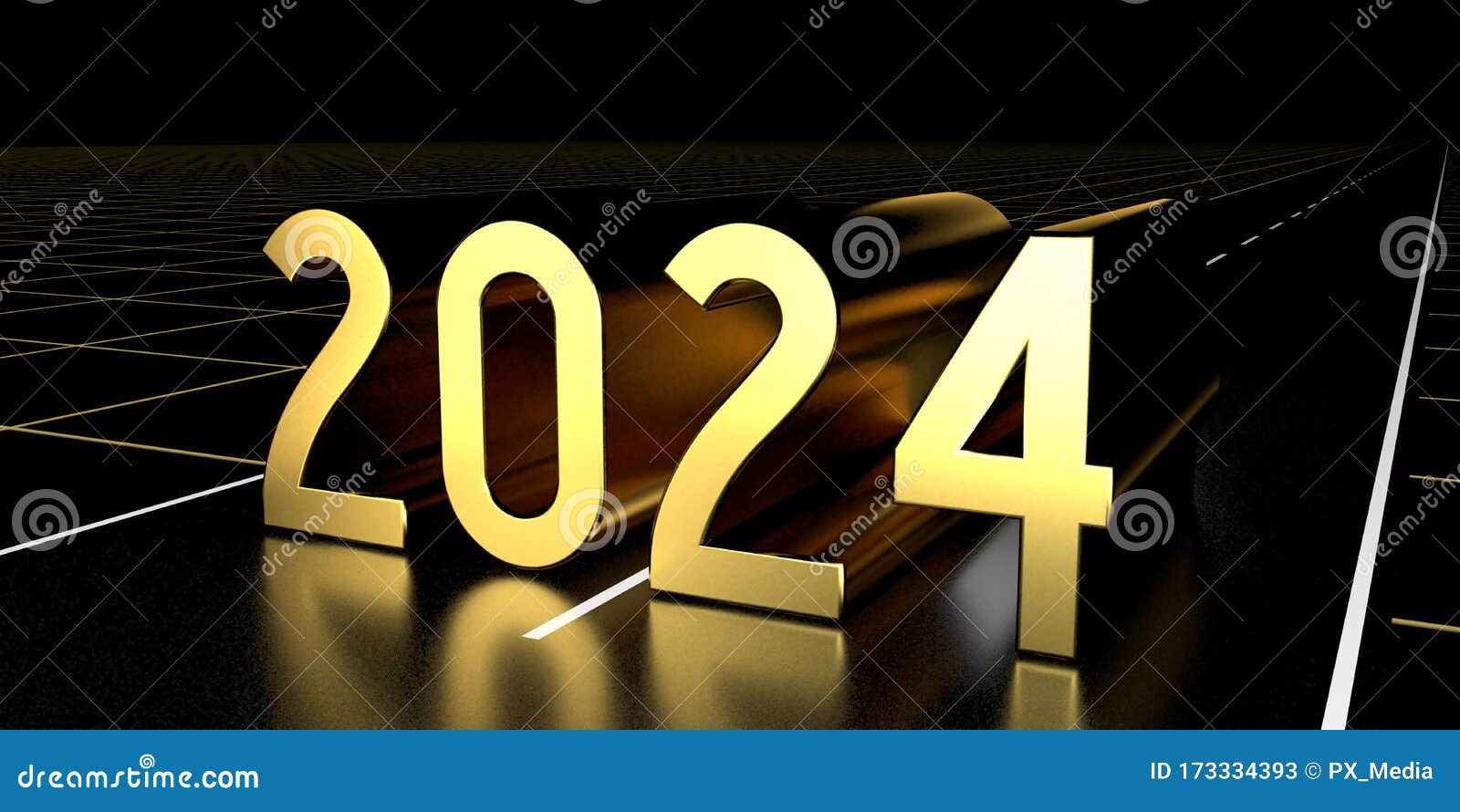 Calendrier 2024. Numéros D'or Festifs De La Nouvelle Année Sur Fond Noir.  éléments De Conception Illustration de Vecteur - Illustration du luxe,  conception: 283251078