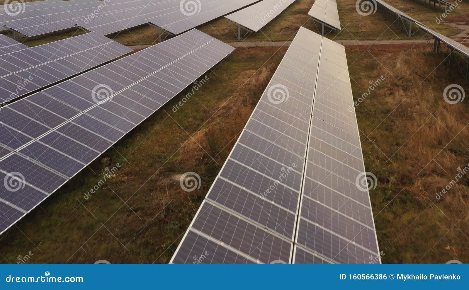 Renewable Electricity, Unmanned Flight Over a Solar Power Plant Located