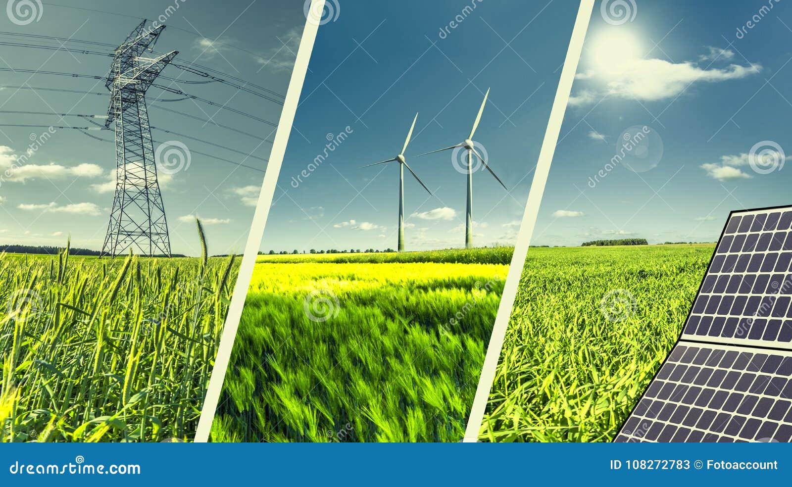 renewable energies concept collage